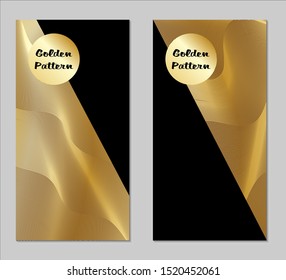 Golden and Black Covers with Form. Two Dark Vertical Covers with Gold Background.