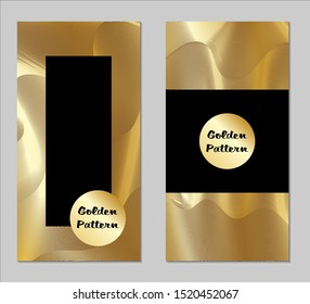 Golden and Black Covers with Form. Two Dark Vertical Covers with Gold Background.