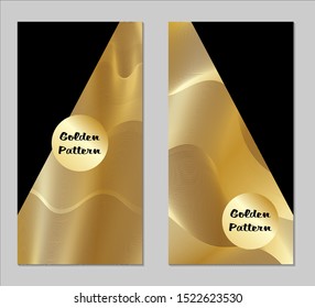Golden and Black Covers with Form. Two Dark Vertical Covers with Gold Background.