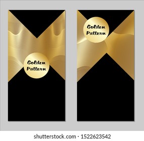 Golden and Black Covers with Form. Two Dark Vertical Covers with Gold Background.