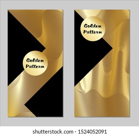Golden and Black Covers with Form. Two Dark Vertical Covers with Gold Background.