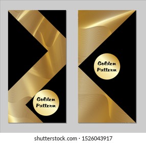 Golden and Black Covers with Form. Two Dark Vertical Covers with Gold Background.