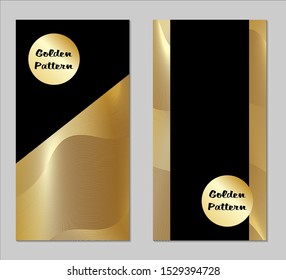 Golden and Black Covers with Form. Two Dark Vertical Covers with Gold Background.