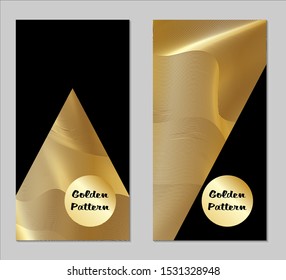 Golden and Black Covers with Form. Two Dark Vertical Covers with Gold Background.