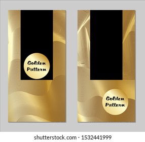 Golden and Black Covers with Form. Two Dark Vertical Covers with Gold Background.