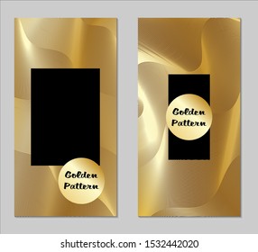 Golden and Black Covers with Form. Two Dark Vertical Covers with Gold Background.