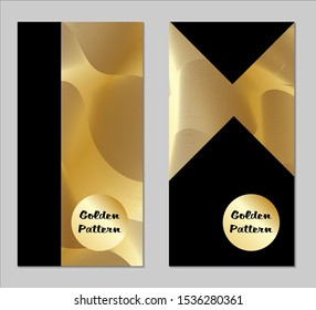Golden and Black Covers with Form. Two Dark Vertical Covers with Gold Background.