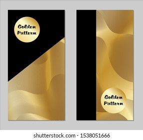 Golden and Black Covers with Form. Two Dark Vertical Covers with Gold Background.