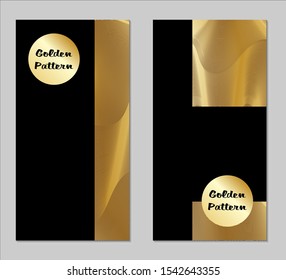 Golden and Black Covers with Form. Two Dark Vertical Covers with Gold Background.