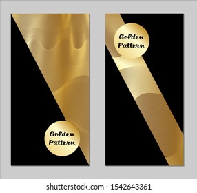Golden and Black Covers with Form. Two Dark Vertical Covers with Gold Background.