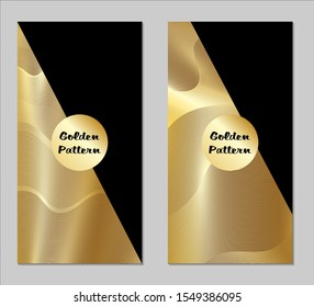 Golden and Black Covers with Form. Two Dark Vertical Covers with Gold Background.