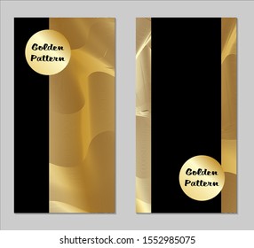 Golden and Black Covers with Form. Two Dark Vertical Covers with Gold Background.