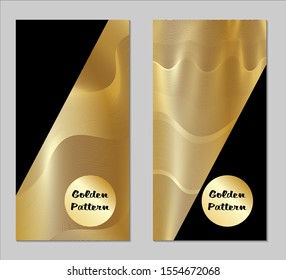 Golden and Black Covers with Form. Two Dark Vertical Covers with Gold Background.