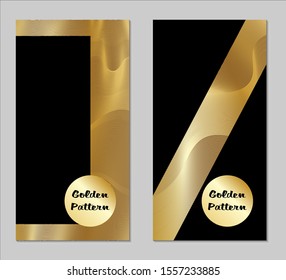 Golden and Black Covers with Form. Two Dark Vertical Covers with Gold Background.