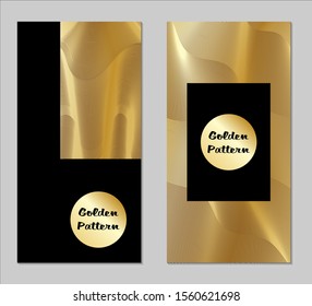 Golden and Black Covers with Form. Two Dark Vertical Covers with Gold Background.