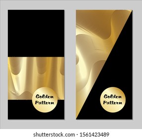 Golden and Black Covers with Form. Two Dark Vertical Covers with Gold Background.