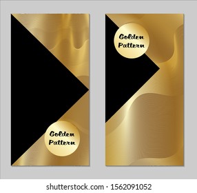 Golden and Black Covers with Form. Two Dark Vertical Covers with Gold Background.