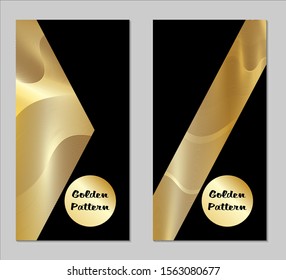 Golden and Black Covers with Form. Two Dark Vertical Covers with Gold Background.