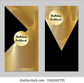 Golden and Black Covers with Form. Two Dark Vertical Covers with Gold Background.