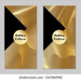 Golden and Black Covers with Form. Two Dark Vertical Covers with Gold Background.