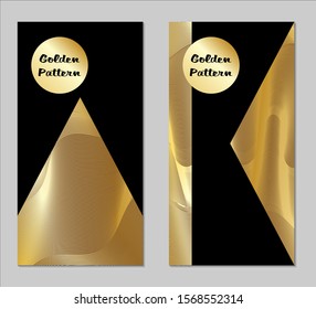 Golden and Black Covers with Form. Two Dark Vertical Covers with Gold Background.