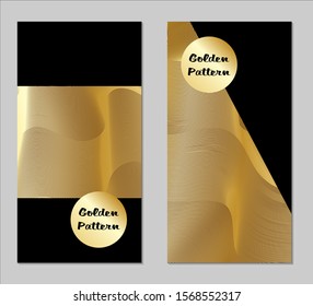 Golden and Black Covers with Form. Two Dark Vertical Covers with Gold Background.