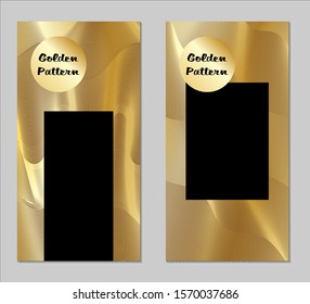 Golden and Black Covers with Form. Two Dark Vertical Covers with Gold Background.
