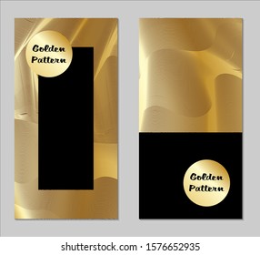 Golden and Black Covers with Form. Two Dark Vertical Covers with Gold Background.