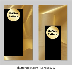 Golden and Black Covers with Form. Two Dark Vertical Covers with Gold Background.