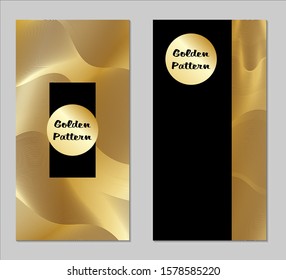 Golden and Black Covers with Form. Two Dark Vertical Covers with Gold Background.
