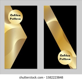 Golden and Black Covers with Form. Two Dark Vertical Covers with Gold Background.