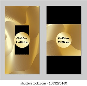 Golden and Black Covers with Form. Two Dark Vertical Covers with Gold Background.