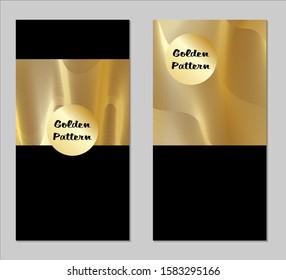 Golden and Black Covers with Form. Two Dark Vertical Covers with Gold Background.