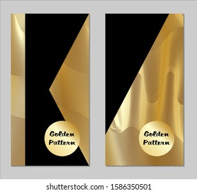 Golden and Black Covers with Form. Two Dark Vertical Covers with Gold Background.