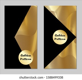 Golden and Black Covers with Form. Two Dark Vertical Covers with Gold Background.
