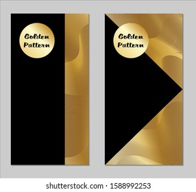 Golden and Black Covers with Form. Two Dark Vertical Covers with Gold Background.