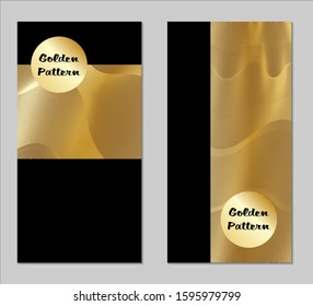 Golden and Black Covers with Form. Two Dark Vertical Covers with Gold Background.
