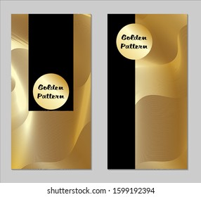 Golden and Black Covers with Form. Two Dark Vertical Covers with Gold Background.