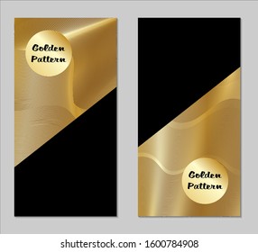 Golden and Black Covers with Form. Two Dark Vertical Covers with Gold Background.