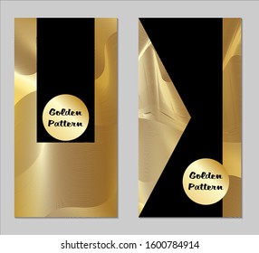 Golden and Black Covers with Form. Two Dark Vertical Covers with Gold Background.