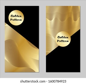 Golden and Black Covers with Form. Two Dark Vertical Covers with Gold Background.