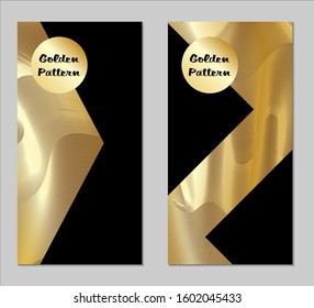 Golden and Black Covers with Form. Two Dark Vertical Covers with Gold Background.