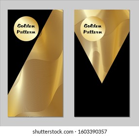 Golden and Black Covers with Form. Two Dark Vertical Covers with Gold Background.