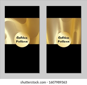 Golden and Black Covers with Form. Two Dark Vertical Covers with Gold Background.