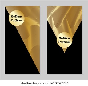 Golden and Black Covers with Form. Two Dark Vertical Covers with Gold Background.