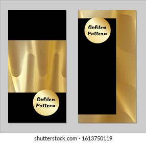 Golden and Black Covers with Form. Two Dark Vertical Covers with Gold Background.