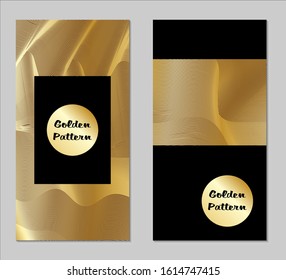 Golden and Black Covers with Form. Two Dark Vertical Covers with Gold Background.