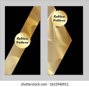 Golden and Black Covers with Form. Two Dark Vertical Covers with Gold Background.