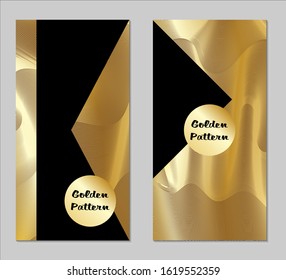 Golden and Black Covers with Form. Two Dark Vertical Covers with Gold Background.