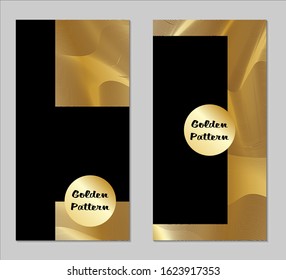 Golden and Black Covers with Form. Two Dark Vertical Covers with Gold Background.